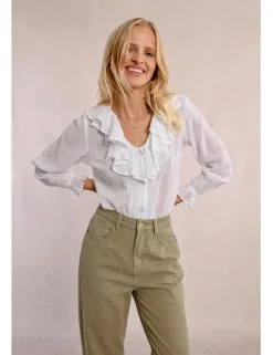 Camisa de manga larga con volantes