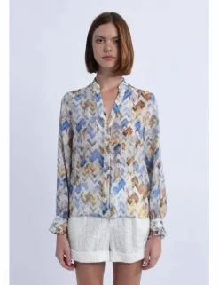 Camisa de manga larga de poeta y estampado
