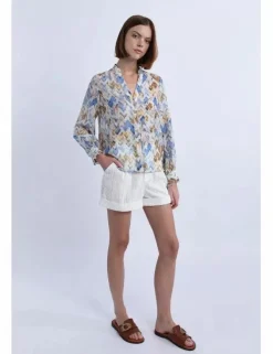 Camisa de manga larga de poeta y estampado