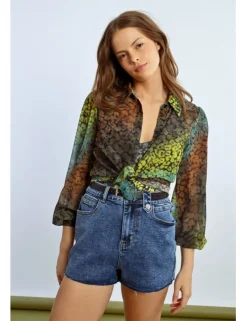 Camisa de manga larga estampado animal