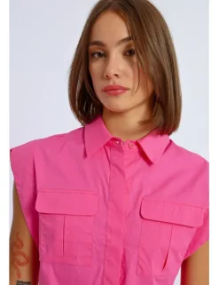 Camisa de manga mariposa con lazada
