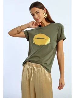 Camiseta de manga corta con estampado frontal