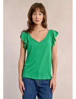 Camiseta de manga corta con volantes