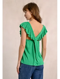 Camiseta de manga corta con volantes