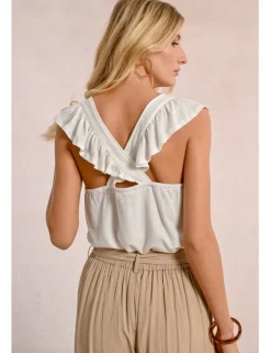 Camiseta de manga corta con volantes