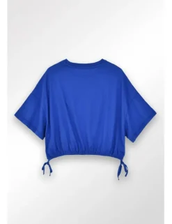 Camiseta de manga corta con lazadas en el bajo