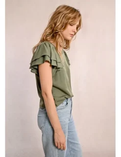 Camiseta de manga corta con volantes