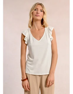 Camiseta de manga corta con volantes