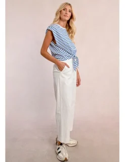 Camiseta de manga corta con estampado y lazada