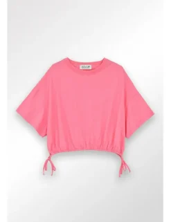 Camiseta de manga corta con lazadas en el bajo