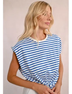 Camiseta de manga corta con estampado y lazada