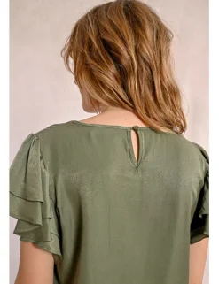 Camiseta de manga corta con volantes