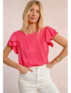 Camiseta de manga corta con volantes