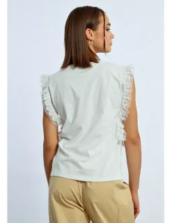 Camiseta de manga corta detalle volantes