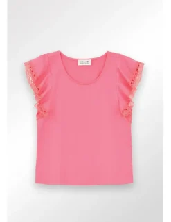 Camiseta de manga corta detalle volantes