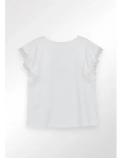 Camiseta de manga corta detalle volantes