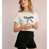 Camiseta de manga corta estampado lazo