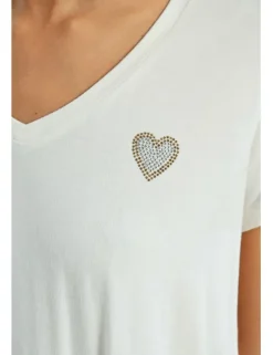 Camiseta de manga corta estampado corazón