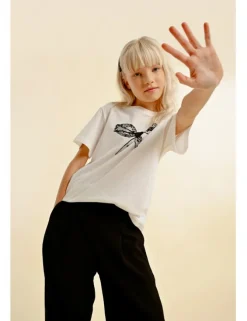 Camiseta de manga corta estampado lazo