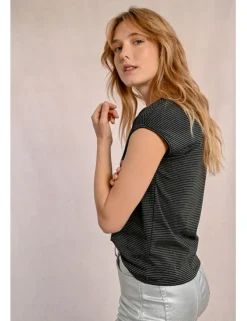 Camiseta de manga corta estampado rayas