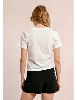 Camiseta de manga corta estampado lazo