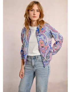 Chaqueta tipo bomber con estampado