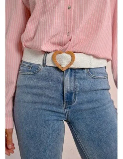 Cinturón elástico con hebilla en forma de corazón