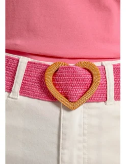 Cinturón elástico con hebilla en forma de corazón