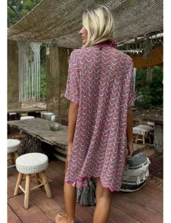Cárdigan de manga corta estampado rayas