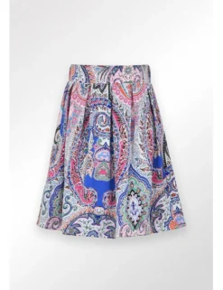 Falda con estampado y pliegues