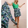 Falda corta con estampado y lazada