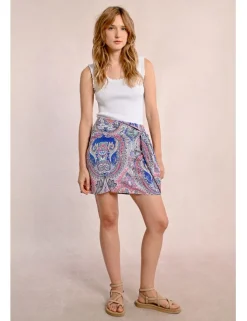 Falda corta con estampado y lazada