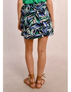 Falda corta con estampado y lazada