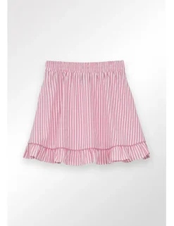 Falda corta con estampado y volantes