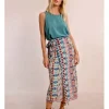 Falda larga con estampado y lazada