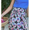 Falda larga con estampado y lazada