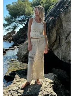 Falda larga de crochet