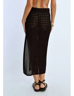 Falda midi de crochet