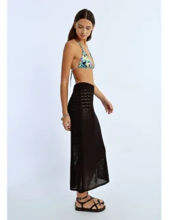 Falda midi de crochet