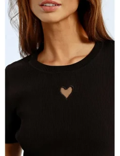Jersey de manga corta detalle corazón