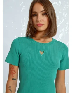 Jersey de manga corta detalle corazón