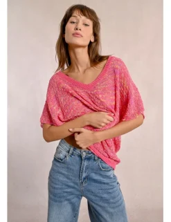 Jersey de manga corta en punto mezclado