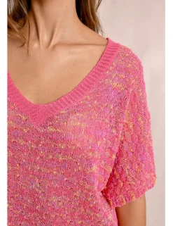 Jersey de manga corta en punto mezclado