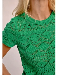 Jersey de manga corta en punto bordado