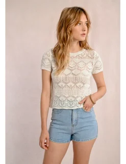 Jersey de manga corta en punto bordado