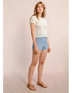 Jersey de manga corta en punto bordado