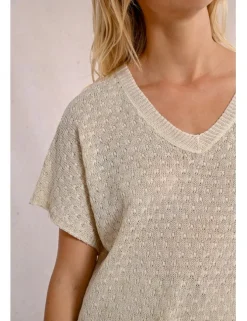 Jersey de manga corta en punto mezclado