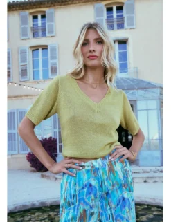 Jersey de manga corta escote en V
