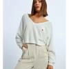 Jersey de manga larga con corazón bordado