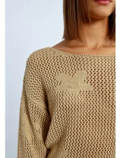 Jersey de manga larga con flores bordadas